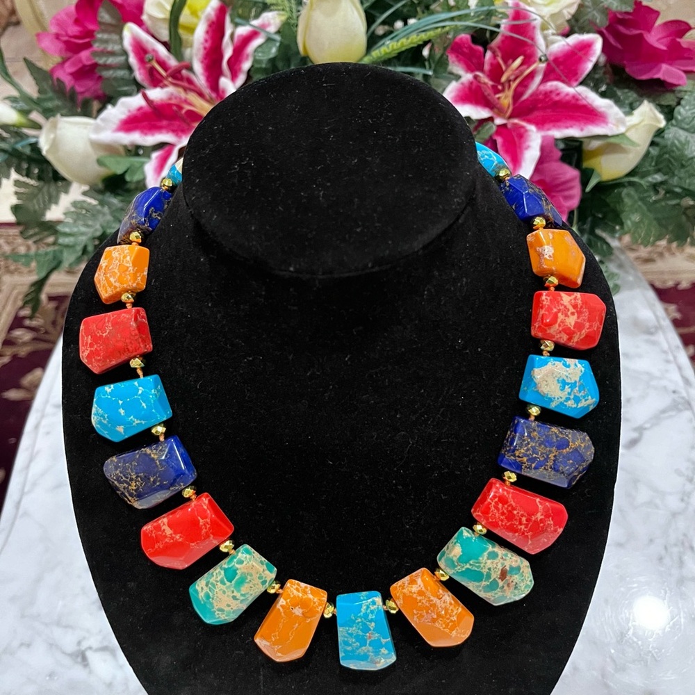 Iris & Lily Jasper Genuine Gemstone Necklace